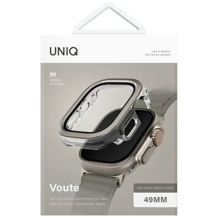 Etui UNIQ Voute do Apple Watch Ultra     49mm szkło hartowane srebrny