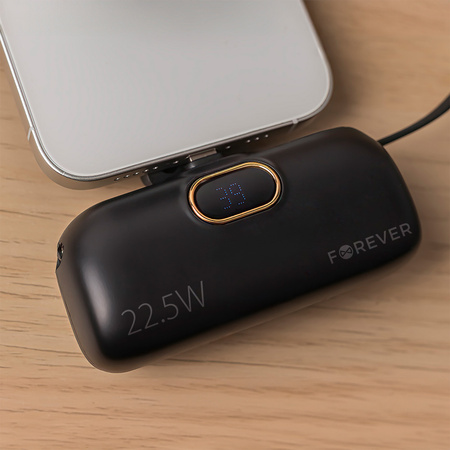 Forever mini power bank MTB-100 22.5W 5000 mAh USB C czarny