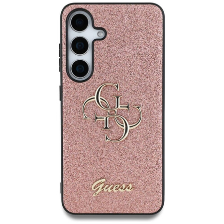 Etui Guess Fixed Glitter Big 4G Metal Logo do Samsung Galaxy S25 różowy
