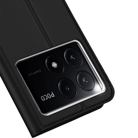 Dux Ducis Skin Pro Hülle für Xiaomi Poco X6 Pro 5G / Redmi K70E mit Klappe und Kartenfach - Schwarz