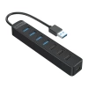 HUB 7-portowy input: USB-A 3.0 / output: 4x USB-A 3.0 + 3x USB-A 2.0 - czarny