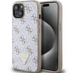 Original Case IPHONE 13 / 14 / 15 Guess Hardcase 4G Triangle Metal Logo (GUHCP15SPG4GPH) white