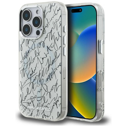 Karl Lagerfeld IML Karl Script Pattern MagSafe - Etui iPhone 16 Pro (biały)