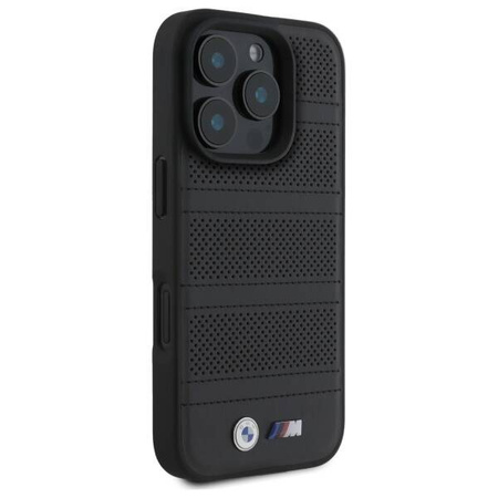 Original Case IPHONE 16 PRO MAX BMW Hardcase M Perforated & Stitched Line MagSafe (BMHMP16X23PUSPK) black