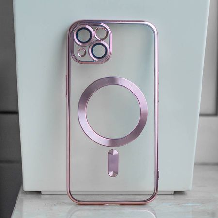 Nakładka Color Chrome Magsafe do iPhone 14 Pro 6,1" różowo-złota