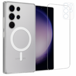 Etui do Samsung S24 Ultra MagSafe + Szkło na ekran + Szkło na aparat