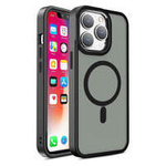 Gepanzerte magnetische iPhone 14 Plus MagSafe Color Matte Hülle – Schwarz