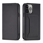 Magnet Card Case case for iPhone 14 Pro Max flip cover wallet stand black
