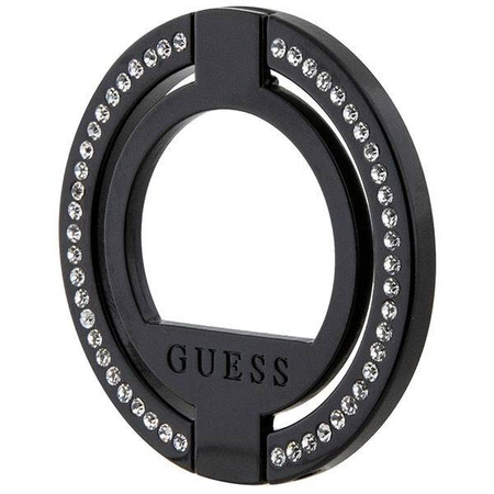 Guess MagSafe Ringständer GUMRSALDGK schwarz/schwarzer Strassstein