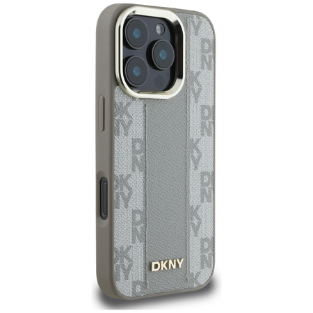 Original Case IPHONE 16 PRO MAX DKNY Hardcase Checkered Pattern MagSafe beige
