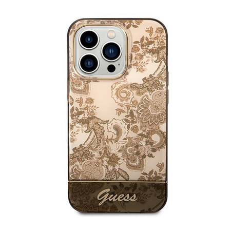 Guess Porcelain Collection - Etui iPhone 14 Pro (ochre)