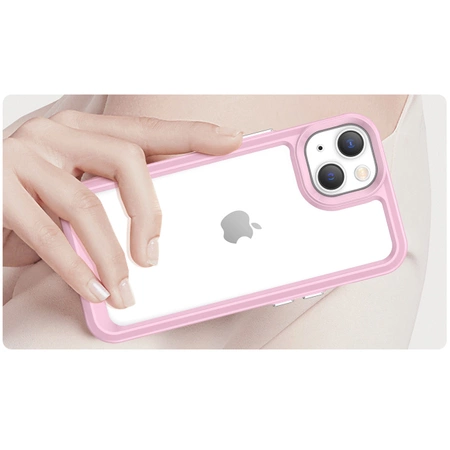 Outer Space Case iPhone 14 Plus Hardcover mit Gelrahmen Pink