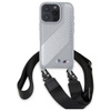 Original Handyhülle IPHONE 16 PRO BMW Hardcase M Edition Carbon Stripe & Strap (BMHCP16L23PSCCG) grau