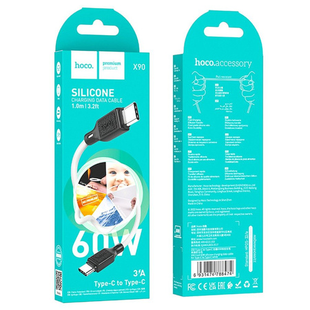 HOCO kabel Typ C do Typ C 3A 60W X90 1 m biały