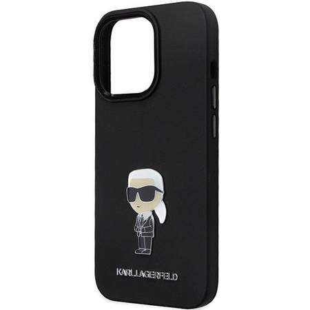Karl Lagerfeld nakładka do iPhone 14 Pro 6,1" KLHCP14LSMHKNPK czarna HC Silicone Ikonik Metal Pin