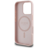 Guess Grained Hot Stamp Peony Triangle Logo MagSafe - Etui do iPhone 16 Pro Max (różowy)