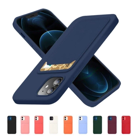 Kartenetui Silikon Wallet Wallet mit Kartensteckplatz Dokumenten für Xiaomi Redmi Note 10 5G / Poco M3 Pro Marineblau