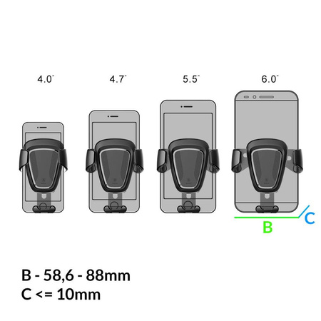 Baseus Gravity Car Mount - Grawitacyjny uchwyt samochodowy (czarny)