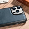 iCarer Leather Oil Wax etui pokryte naturalną skórą do iPhone 14 Pro niebieski (WMI14220718-BU)