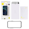 Baseus 2x Panzerglas für iPhone 12 Pro Max Privacy Anti Spy (Privatisierung) mit einer Abdeckung für den Lautsprecher + Positionierer (SGBL061002) (case friendly)