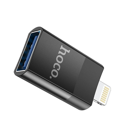 HOCO adapter OTG ze złącza USB A (żeński) do Lightning 8-pin UA17 czarny