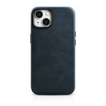 iCarer Case Leather genuine leather case for iPhone 14 Plus dunkelblau (WMI14220703-BU) (MagSafe compatible)