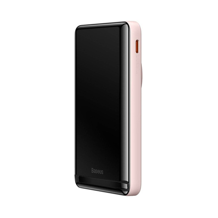 Baseus Magnetic Bracket Wireless Fast Charge Power Bank 10000mAh 20W  Pink  (With Baseus Xiaobai series fast charging Cable Type-C to Type-C 60W(20V/3A) 50cm  White) Overseas Edition