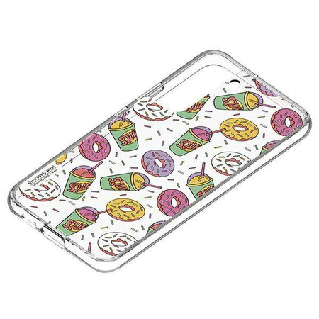 Panel Samsung GP-TOU021HOVPW do etui Frame Cover do Galaxy S22 Simpsons Donut biały/white