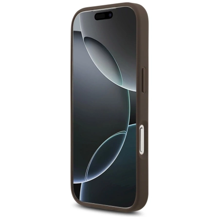 Guess 4G Strap Triangle Logo MagSafe Hülle für iPhone 17 Pro - Braun