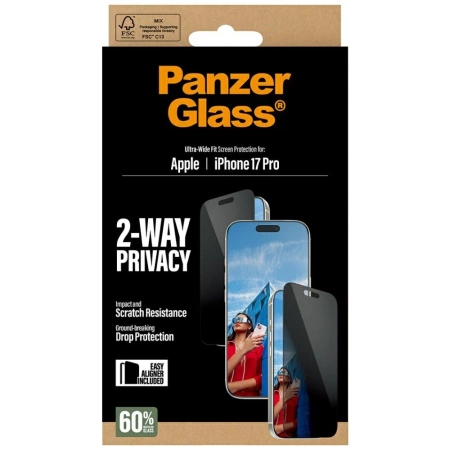 Szkło prywatyzujące PanzerGlass Ultra-Wide Fit EasyAligner na na iPhone 17 Pro