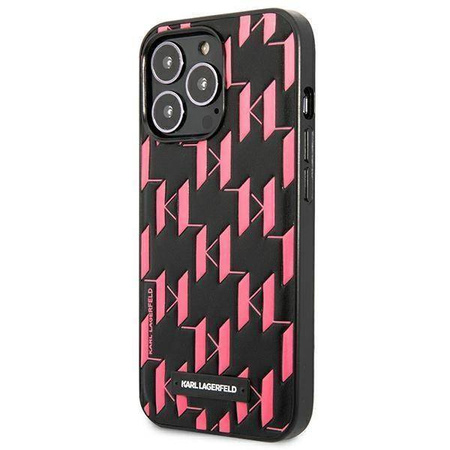 Original Case IPHONE 13 PRO MAX Karl Lagerfeld Hardcase Monogram Plaque (KLHCP13XMNMP1P) pink