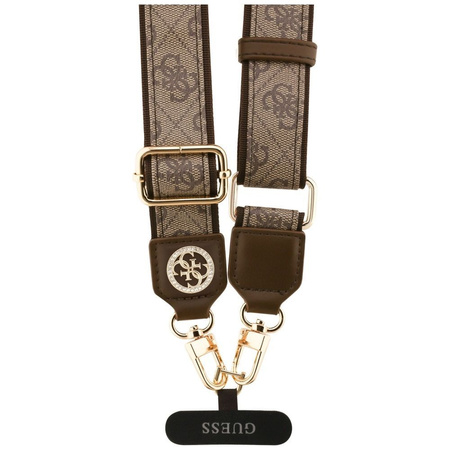 GUESS uniwesalny pasek GUUCNP4DGMW (4G PU Strap Tether Patch Strass Metal Logo) czarny