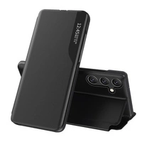Eco Leather View Case elegante Hülle mit Klappe und Standfunktion für Samsung Galaxy A26 - Schwarz
