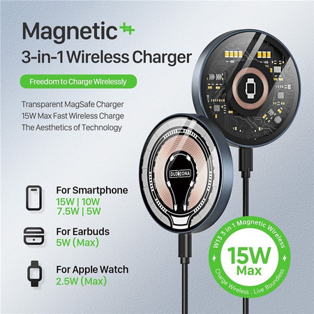 Duzzona W13 MagSafe inductive charger - transparent