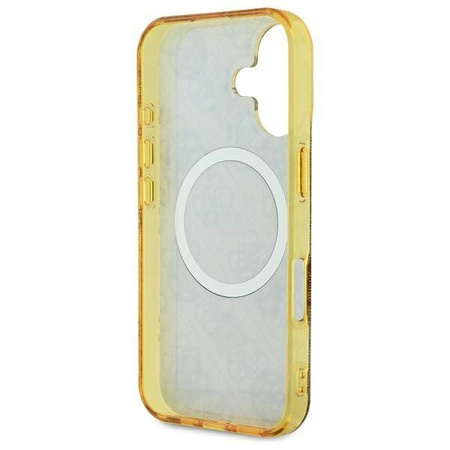 Original Case IPHONE 16 Guess Hardcase IML Peony On 4G Background MagSafe (GUHMP16SH4PYEEW) brown
