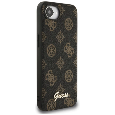 Guess Peony Script Logo MagSafe iPhone 16e Hülle Schwarz