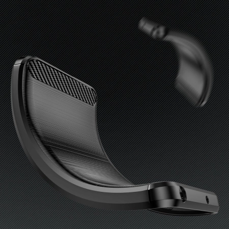 Carbon Case Silikonhülle für iPhone 16 Plus - Schwarz