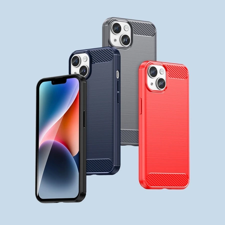 Carbon Case für iPhone 14 Plus flexible Gel-Rückseite schwarz