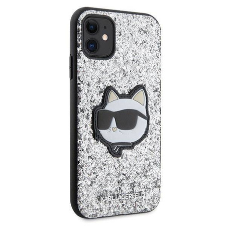 Karl Lagerfeld KLHCN61G2CPS iPhone 11 / Xr 6.1" srebrny/silver hardcase Glitter Choupette Patch