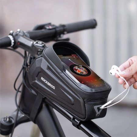 Gepanzerte Fahrradtasche Rockbros B68-1 mit Handytasche 1,7 l – Schwarz