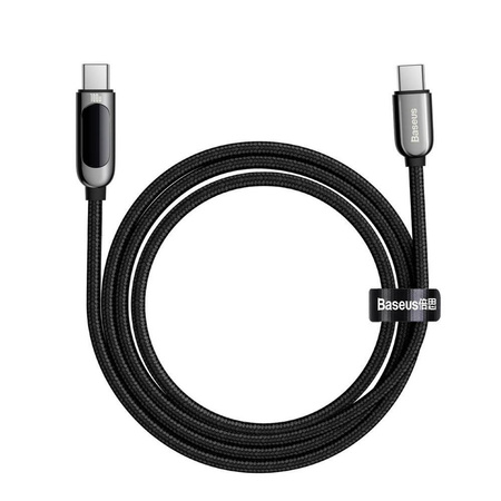 Baseus USB Type C - USB Type C cable 100W (20V / 5A) Power Delivery with display screen power meter 2m black (CATSK-C01)