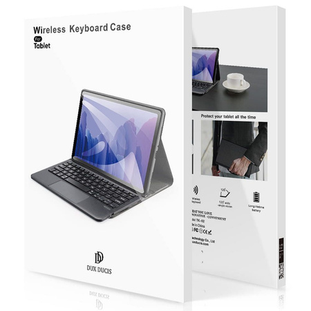 DUX DUCIS etui DK składane z podświetlaną klawiaturą bezprzewodową do SAMSUNG Tab S10 Ultra/S9 Ultra/S8 Ultra czarne