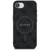 Guess PU Leather 4G Colored Ring Case with MagSafe for iPhone 16e - Black