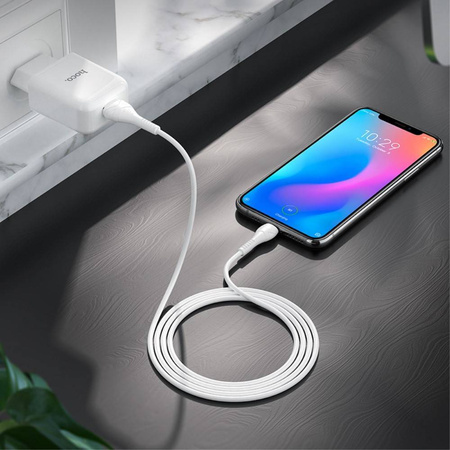 Wall Charger 2.1A 1xUSB + Cable USB - USB type C HOCO N2 white