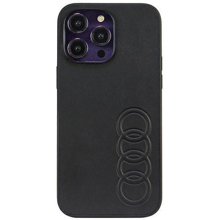 Audi Kunstleder iPhone 14 Pro Max 6,7" schwarz/schwarz Hardcase AU-TPUPPCIP14PM-TT/D1-BK