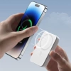 Joyroom JR-W020 20W Mini magnetic wireless power bank 10000mAh White with USB to Type-C 0.25m Cable Black