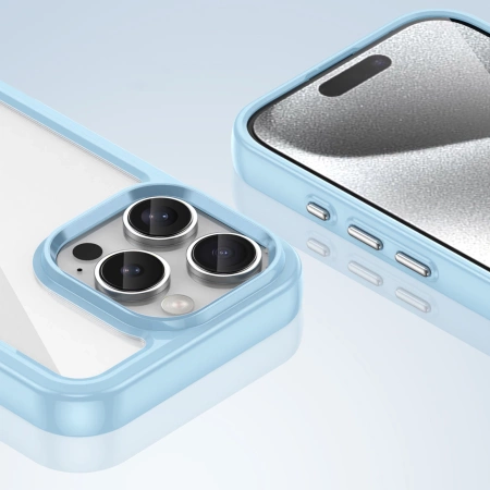 Etui Outer Space Case z żelową ramką do iPhone 16 Pro Max - niebieskie