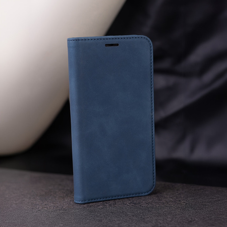 Etui Smart Suede do Samsung Galaxy A56 5G granatowe