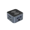 Hub USB-C 12 in 1 Wozinsky WHBC09Y8S multifunktional, mit kabelloser Ladefunktion, Aluminium, mit 15 cm Kabel - grau