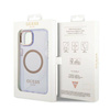 Guess Gold Outline Translucent MagSafe - Etui iPhone 14 (fioletowy)